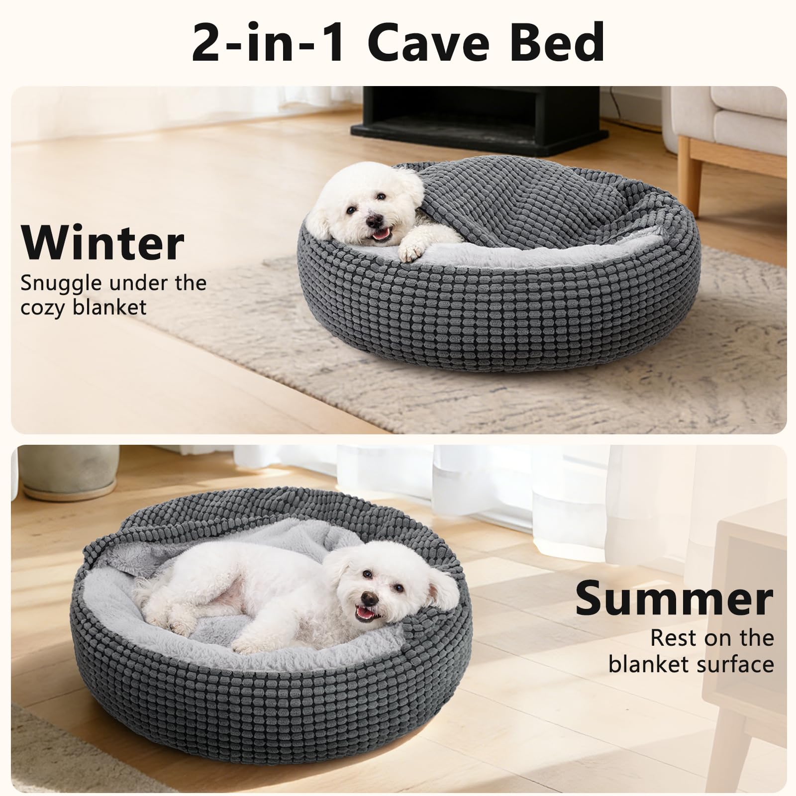 SIWA MARY Small Dog Bed with Attached Blanket. Chosen for real quality, fits naturally into modern