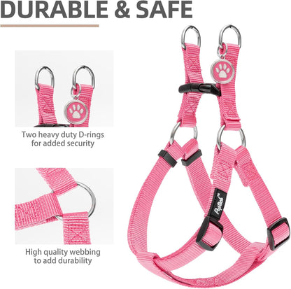PUPTECK No Pull Dog Harness Soft Adjustable Basic Nylon Step in Puppy Vest Outdoor Walking with ID Tag X-Small