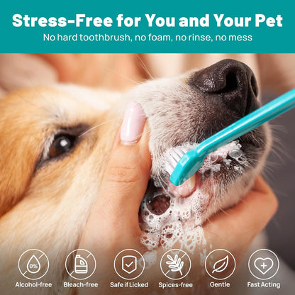 Dog Dental Care Wipes - Cat & Dog Teeth Cleaning Finger Wipes - Tooth Brushing Kit Dental Wipes - Reduces Plaque & Freshens Breath, Honey Scent