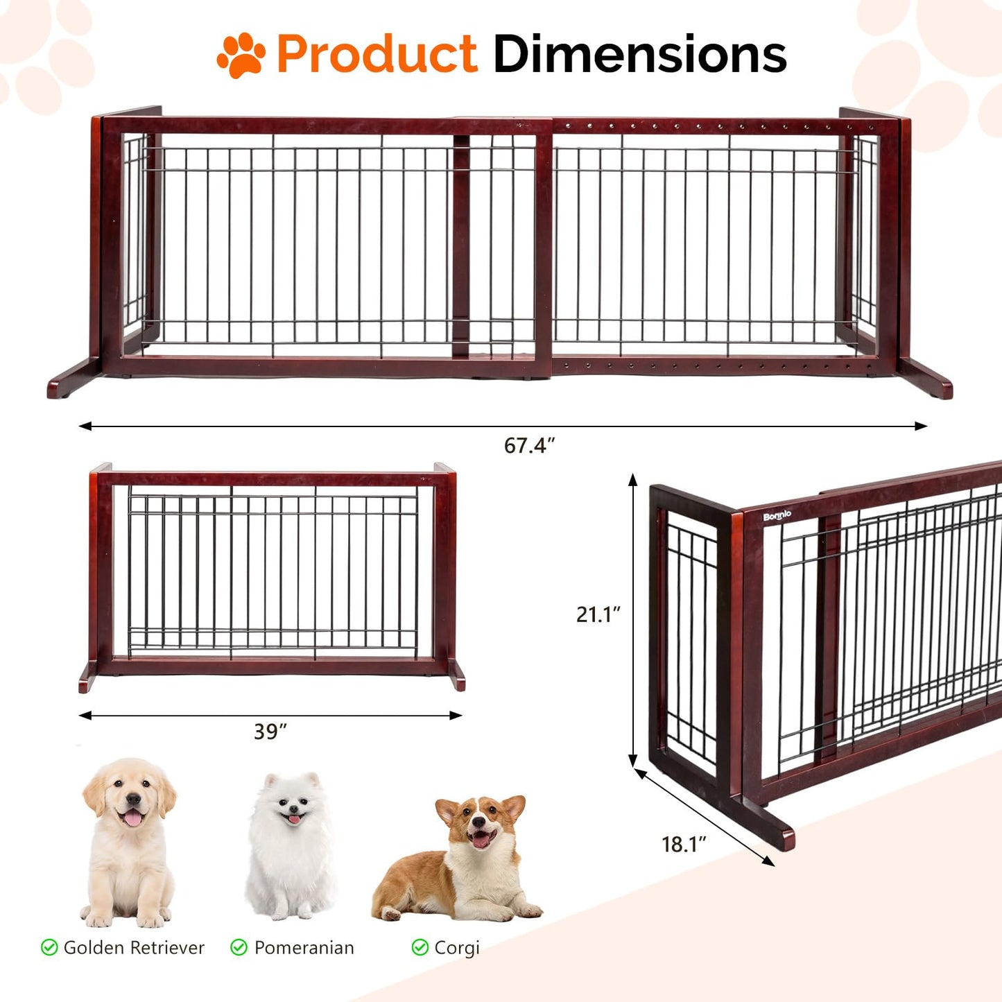 Bonnlo Free Standing Dog Gate. Chosen for real quality, fits naturally into modern pet homes.