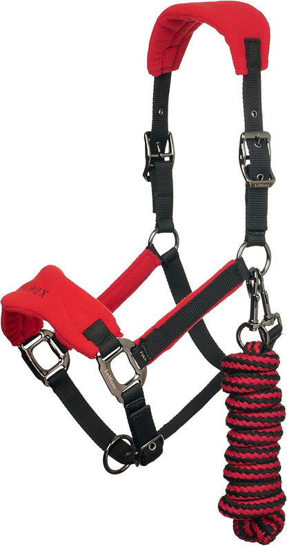 LeMieux Vogue Fleece Headcollar - Halter & Leadrope - Extra Padding, Adjustable at Curb and Poll Strap