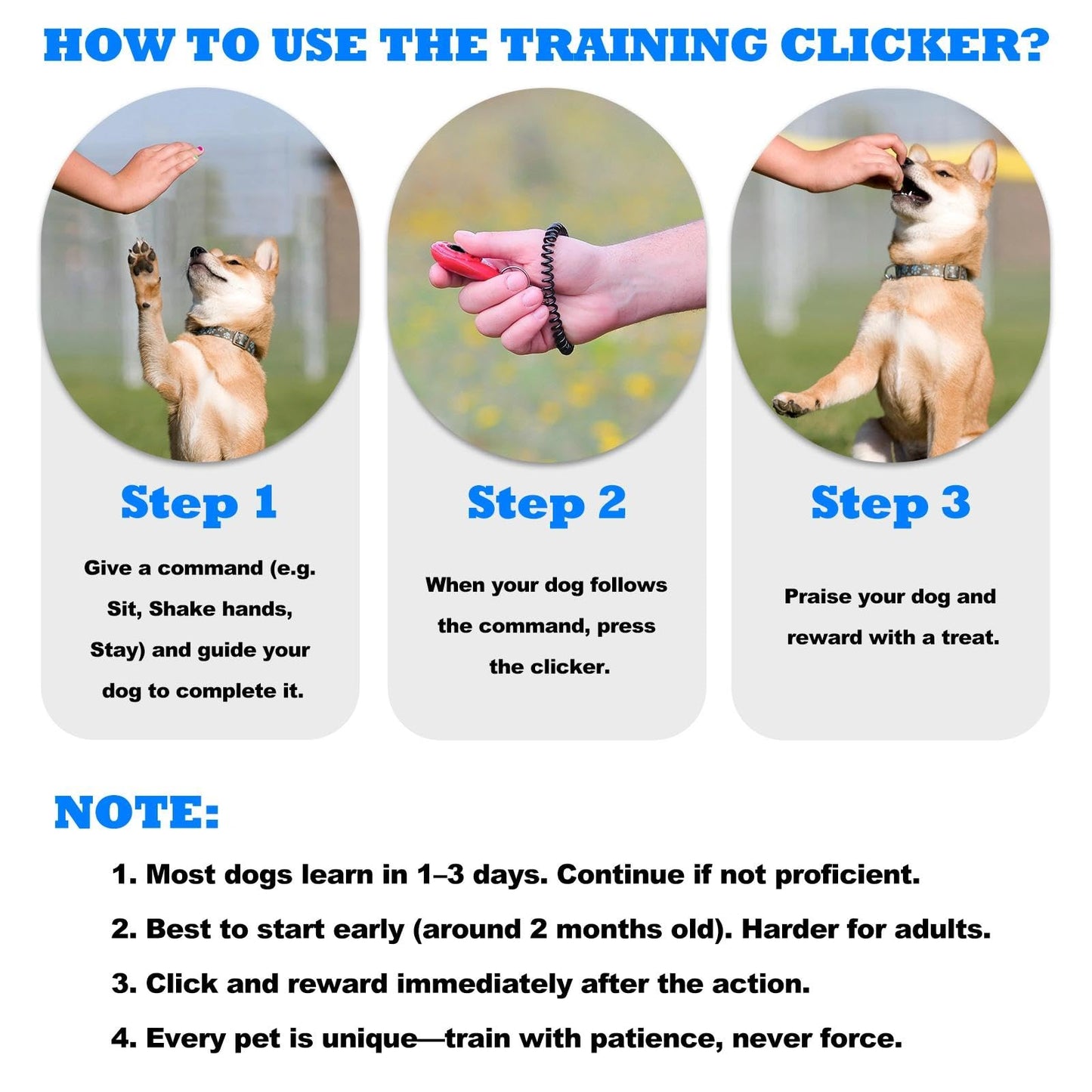 ABSONE Dog Clicker for Training with Wrist Strap. Chosen for real quality, fits naturally into