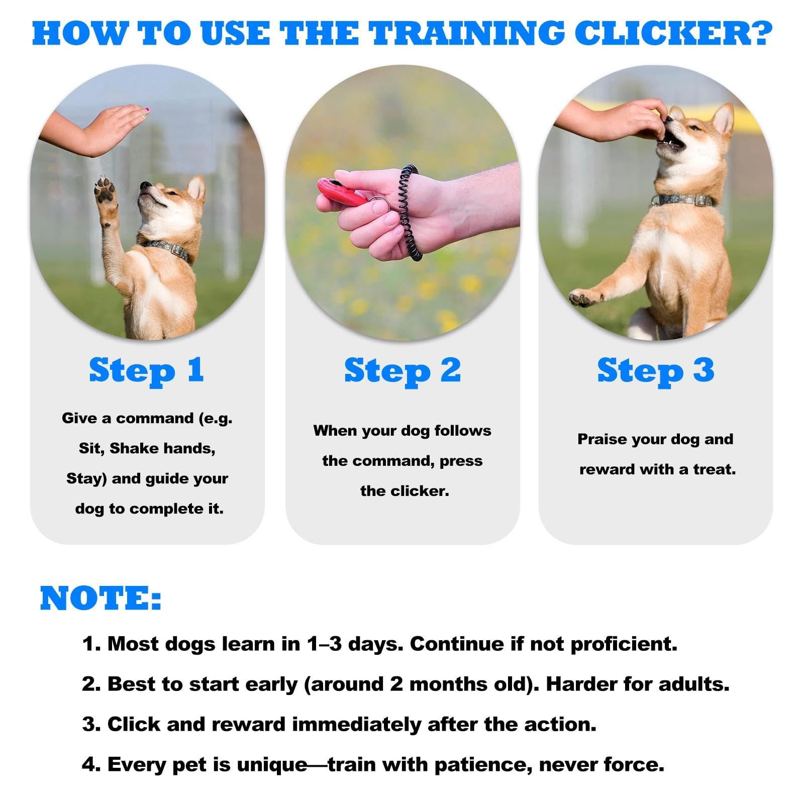 ABSONE Dog Clicker for Training with Wrist Strap. Chosen for real quality, fits naturally into