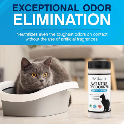NonScents Cat Box Deodorizer - Odor Eliminator - Reduces Scooping, Extends Litter Lifespan - Fragrance-Free, Fresh Scent - 2-Pack