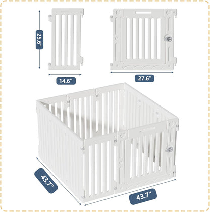 Dog Playpen with Door, DIY Shape Combination Puppy Pen,25.5" H 10-Panel Dog Fence,Non-Slip & Secure Pet Gate, Easy to Assemble