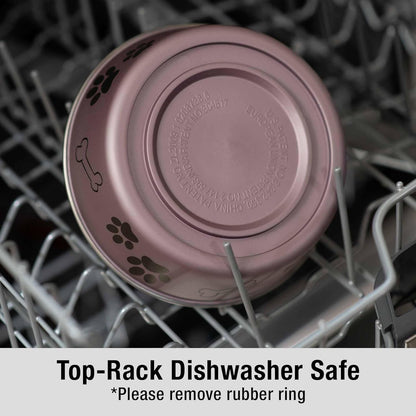 Loving Pets Bella Dog Bowls- Stainless Steel Dog & Cat Bowls - Spill Proof Dog Food Bowl, Cat Bowl, Puppy Essentials & Pet Supplies Great for Home & Travel (X-Large 65-100lbs, Grape)