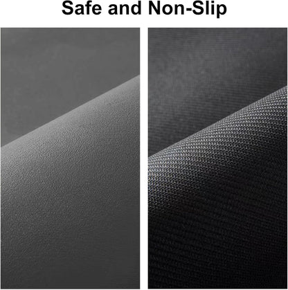 YCT Cat Food and Water Mat for Pets - Non-Slip Super Absorbent Dog Bowl Mat With Multiple Cat Heads Logo - 24 x 16.9 Inches, Black