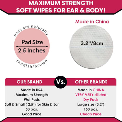 Chlorhexidianes Wipes for Dogs, Cats and Horses (Made in U.S.A) (USA) (Ketoconazole & Chlorhexidine Wipes, 50 Count)