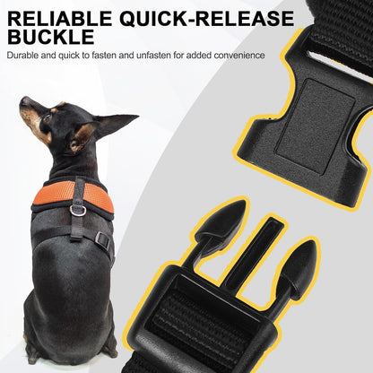 BINGPET No Pull Dog Harness,Soft Mesh Breathable All Weather Vest Harness,Safety Protection Design Durable Adjustable Step-in Easy Walk Dog Harness for Small Medium Large Dogs(Orange,XS)