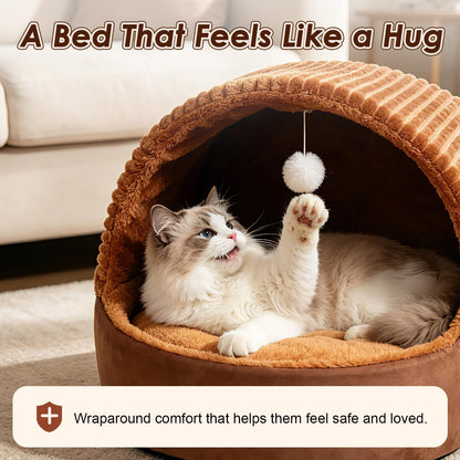 KISIMUY Cat Bed Cave with Pillow & Cat Toys. Chosen for real quality, fits naturally into modern