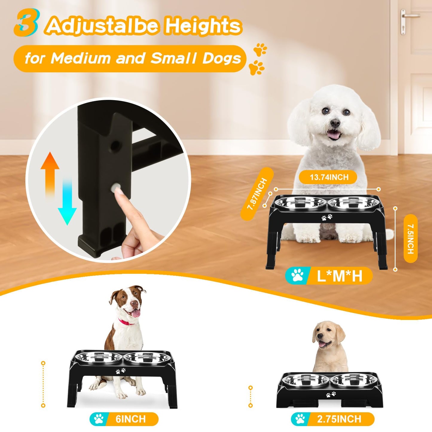 COMESOON Elevated Dog Bowls for Small Medium Dogs. Chosen for real quality, fits naturally into