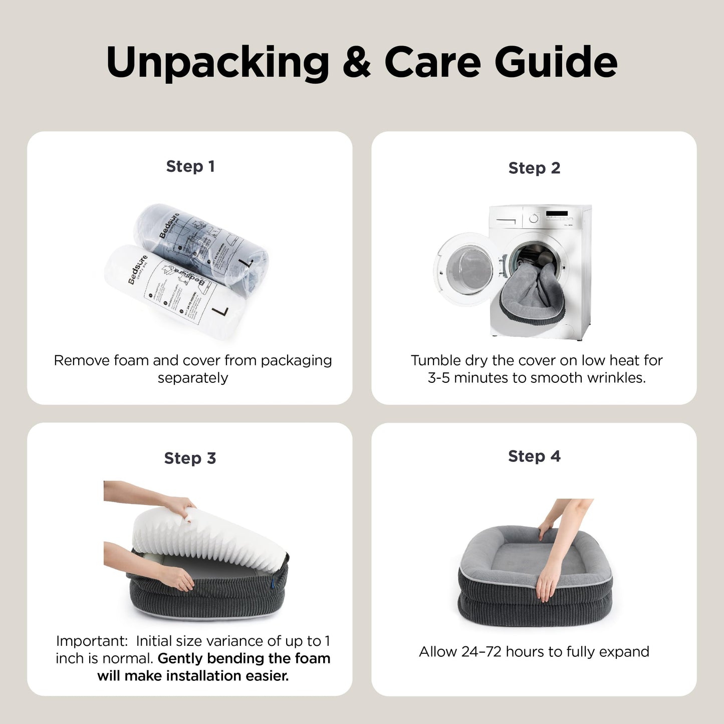 Bedsure 360°Oval Bolster Orthopedic Dog Beds Large. Chosen for real quality, fits naturally into