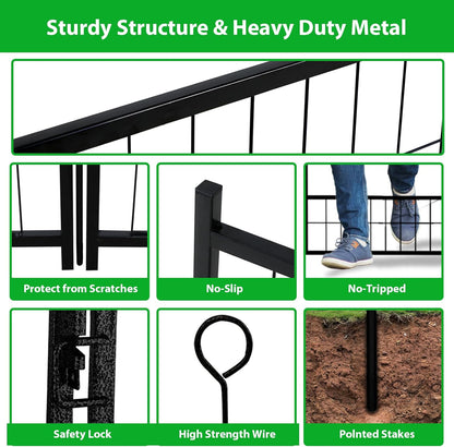 Dog Playpen Outdoor 16 Panels Heavy Duty Dog Pen 26" W×50" H Anti-Rust Exercise Fence with Doors for Large/Medium Pet Play for RV Camping Yard