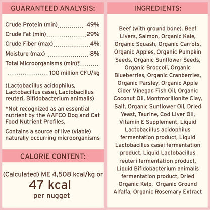 Primal Freeze Dried Raw Cat Food Nuggets Beef & Salmon, Complete & Balanced Meal or Topper, Premium, Healthy, Grain Free, High Protein Raw Cat Food with Probiotics (14 oz)