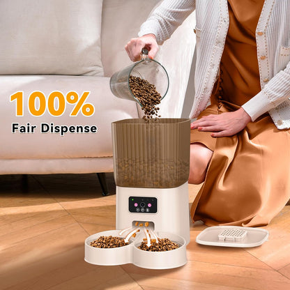 Smart Automatic Cat Feeders, Cat Feeder with Camera for Two Cats,1080P HD Video with Night Vision 2.4G WiFi Auto Pet Feeder with 2-Way Audio,5L Pet Food Storage Container,Detachable for Easy Clean