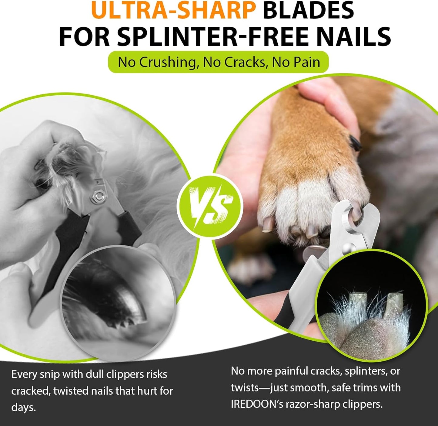 Dog Nail Clippers and Trimmers with Nail File, Ultra-Sharp 4CR13 Stainless Steel Blades Pet Grooming Nail Clippers for Small Medium-Large Breeds