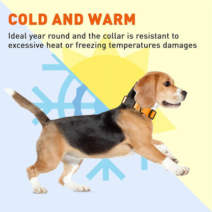 Dogline Biothane Waterproof Dog Collar with Quick Release Buckle Strong Coated Nylon Webbing with Odor- Proof for Easy Care Easy to Clean Fits Small Medium Large Dogs, Tangerine Orange 1" W 15-23" L