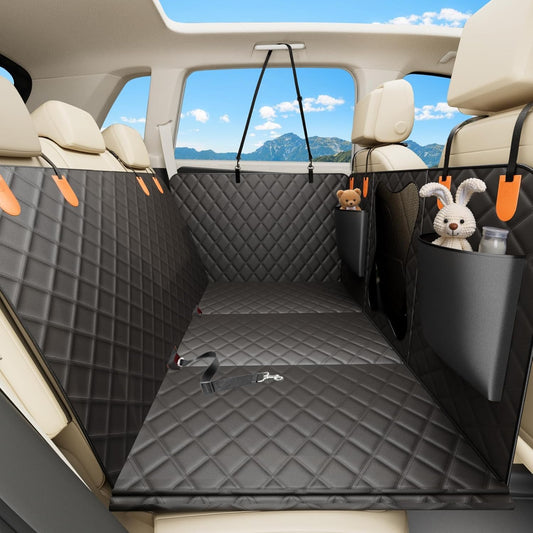 Waterproof Dog Car Seat Cover for Back Seat – Heavy Duty Back Seat Extender for Dogs with Hard