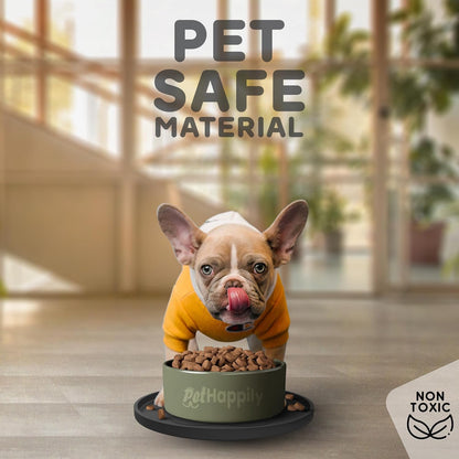 Dog Food Mat Round 10" - Raised Edges Dogs Mat for Food and Water Prevent Spill, Waterproof Cat Food Mats Protect Floors, Easy Clean Dog Bowl Mats for Food and Water, Silicone Pet Feeding Placemats