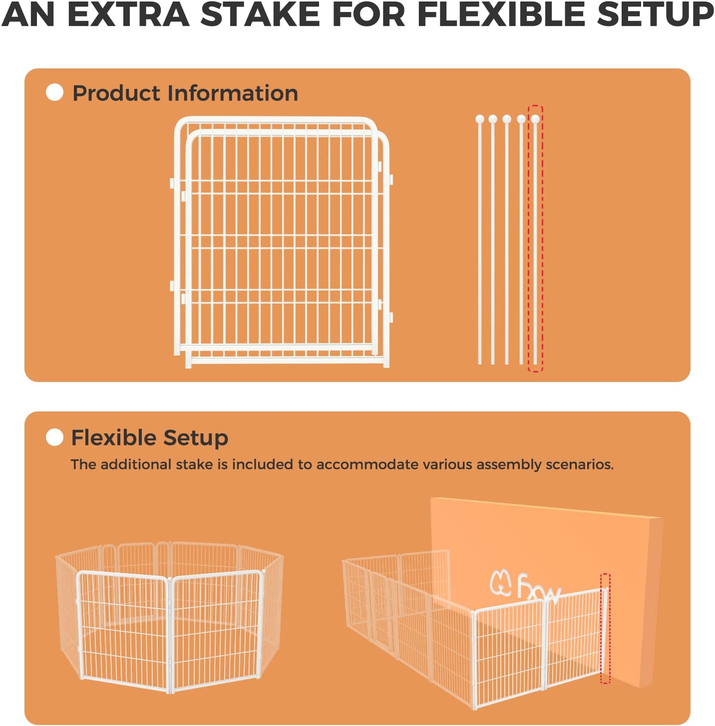 FXW Homeplus Unleashed Indoor Dog Playpen - Stress-Free and Safe Play, Heavy Duty 32 Inch 2 Wire Panels Dog Pen for Puppy and Small Dogs, White│Patented