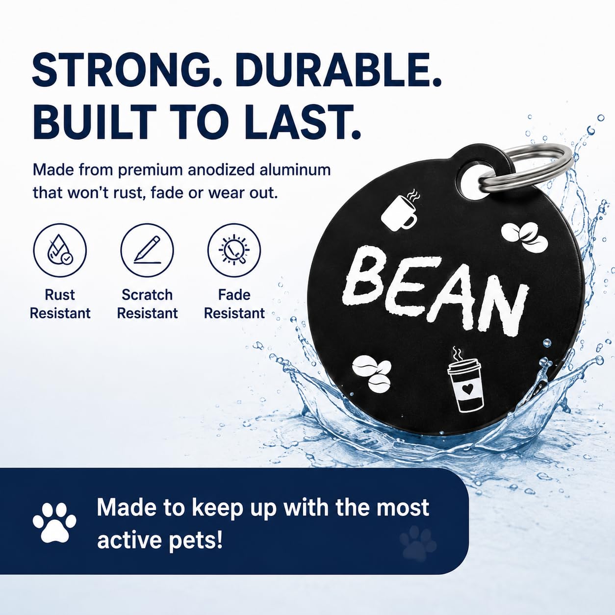 Dr. Fremont's Pet ID Tag Custom for Dog Cat. Chosen for real quality, fits naturally into modern