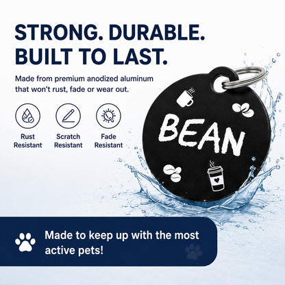 Dr. Fremont's Pet ID Tag Custom for Dog Cat. Chosen for real quality, fits naturally into modern