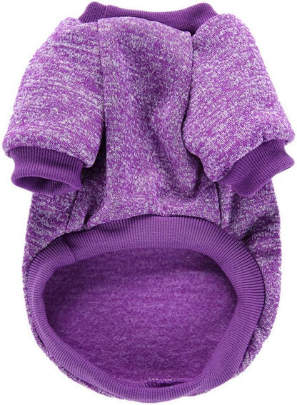 Jecikelon Dog Clothes Dogs Sweater Soft Puppies Clothing Winter Puppy Sweaters Warm Outfit for Dogs Small XXS XS Cat Apparel (Purple, XXS)