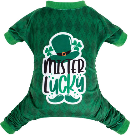 CuteBone Dog St.Patrick's Day Pajamas Puppy Onesies Small Dogs Soft Pjs Coat Cat Apparel Comfy Pet Clothes Outfit Doggie Bodysuit P274S