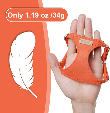 Puppytie No Pull xs Dog Harness with Multifunction Dog Leash,Soft Adjustable No Choke Escape Proof Pet Harness Vest,Orange,XS