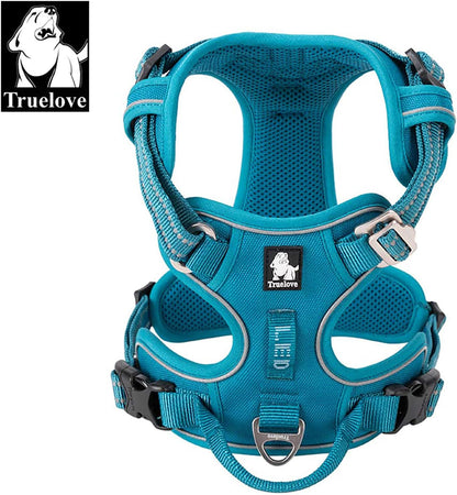 TRUE LOVE Dog Harness No Pull Nylon Reflective Pet Harness Adjustable Comfortable Control Step-in Brilliant Colors Truelove TLH56512 Blue