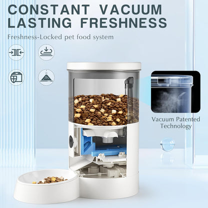 Warcat Vacuum Automatic Smart Cat Feeder with Timed Remote Control & Visual Monitoring, APP-Enabled Pet Food Dispenser for Cats, Dogs & Small Animals, Automatic Feeding Solution