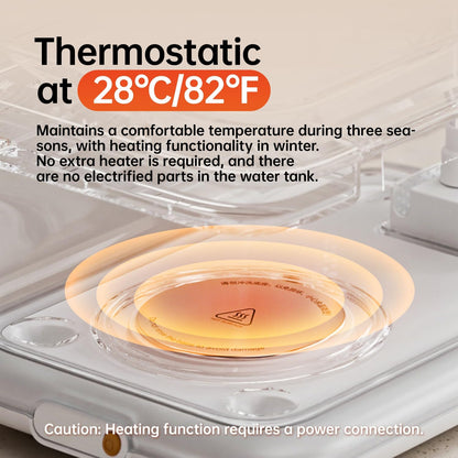 Thermostatic Automatic Pet Water Fountain, Cordless Pet Water Dispenser, Heating Function, 4.5L with Stainless Steel Tray for Cats Dogs Multiple Pets Indoor, S7 Plus White