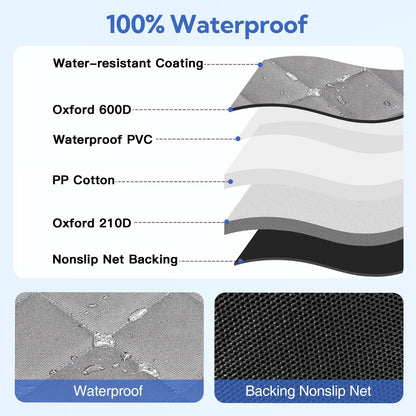 Kytely Dog Car Seat Cover for Back Seat,Waterproof Hammock with Mesh Window, Anti-Scratch Nonslip Car Seat Protector for Dogs, 600D Heavy Duty Dog Seat Cover for Cars Trucks and Suvs Gray