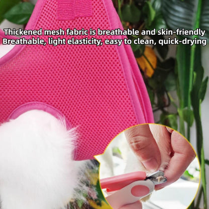 Rabbit Grooming Hammock with Safety Belt for Nail Clipping, Grooming, Bunny Bathing Bag for Nail Trimming, Cat Claw Care Bag, Small Animal Grooming Harness (Grey,X-Small)