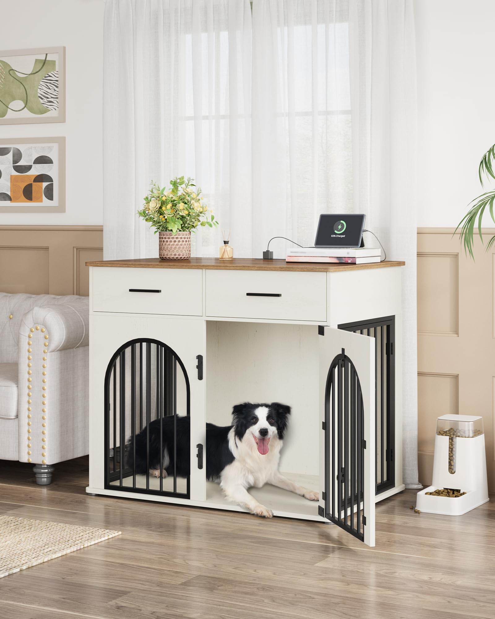 Hzuaneri 43.3'' Dog Crate Furniture with Storage &. Chosen for real quality, fits naturally into