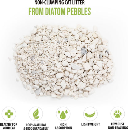 Skoon All Natural Cat Litter (1 Bag) - Original - Lightweight, Low Tracking, Non-Clumping Diatom Pebbles Absorb, Lock, and Seal Waste for Best Odor Control