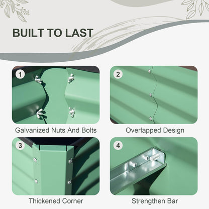 Domi Raised Garden Beds Outdoor, 6x3x1.5Ft Thickening Tall Metal Rectangular Deep Root Box Planter for Vegetables, Flowers, Herbs, and Succulents 1.5" Deep w/ 192 Gallon Capacity - Green