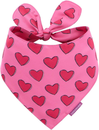 LunaMarie - Luxury Pet Birthday Bandanas -Premium & Silky Poly Fabric | 100% Handmade | Custom Shape Dual Layered (Jennifer, Small)