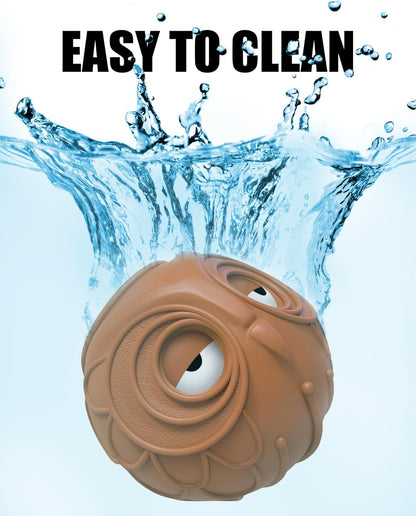 Giggle Ball for Dogs Owl Dog Toys for Aggressive Chewers Medium Large Dogs Fun Gift for Dog Natural Rubber Herding Ball for Dogs Cute Owl Hoot Brown New