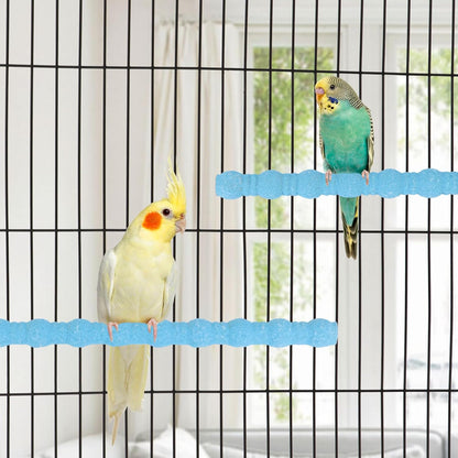 Hypeety 2PCS Bird Wood Perch Stand Paw Grinding Stick Toy Pet Bird Cage Stand Platform for Bird Parrot Budgies Parakeet Cockatiels Cage Accessories (7in/10in) (Blue)