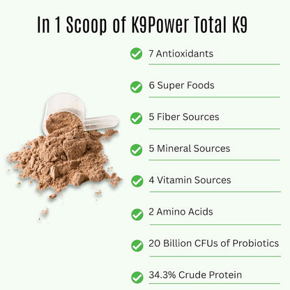 K9 Power Total K9 for Dogs 1lb - Supports Joint Health - Boosts Immune Function -Enhances Muscle Strength - Promotes a Healthy Coat