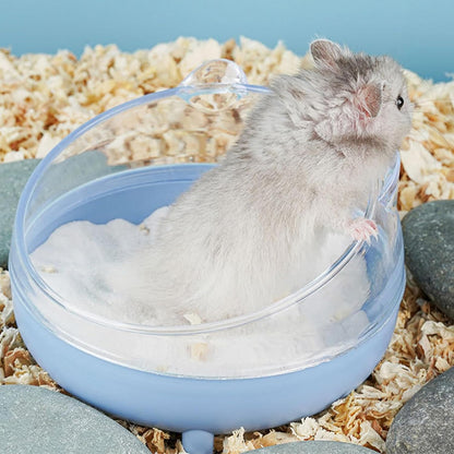 Meow&Woof Hamster Sand Bath Container, Large Sandbox Toilet Gerbil Batheoom, Tiny Chinchilla Dust Bathtub Sand Bath Box for Hamster Cage Accessories 6.5 Inch - Blue