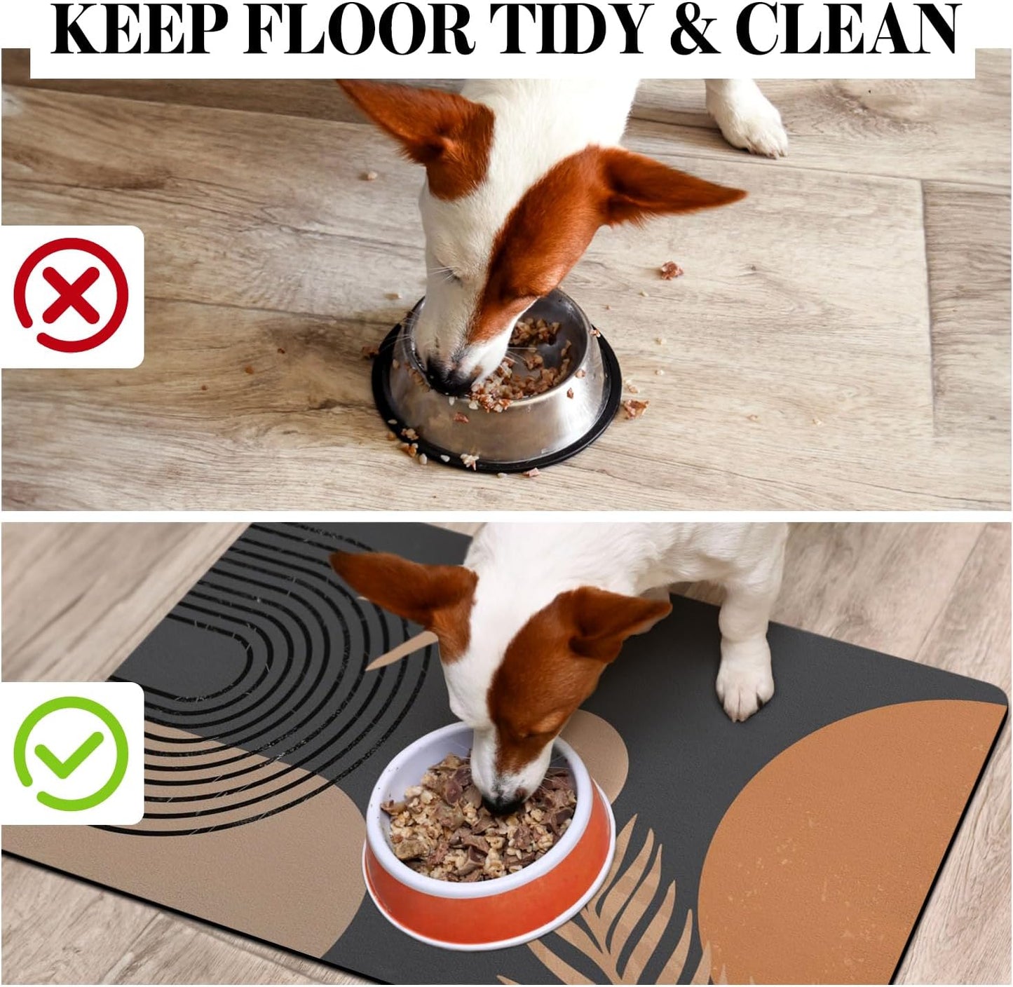 Dog Food Mats for Floors, Absorbent Dog Bowl Mat for Food and Water Dispenser Mat, Quick Dry Cat Food Mat Pet Supplies