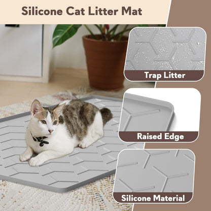 Garoopion Silicone Cat Litter Mat Large 40" X 28". Chosen for real quality, fits naturally into