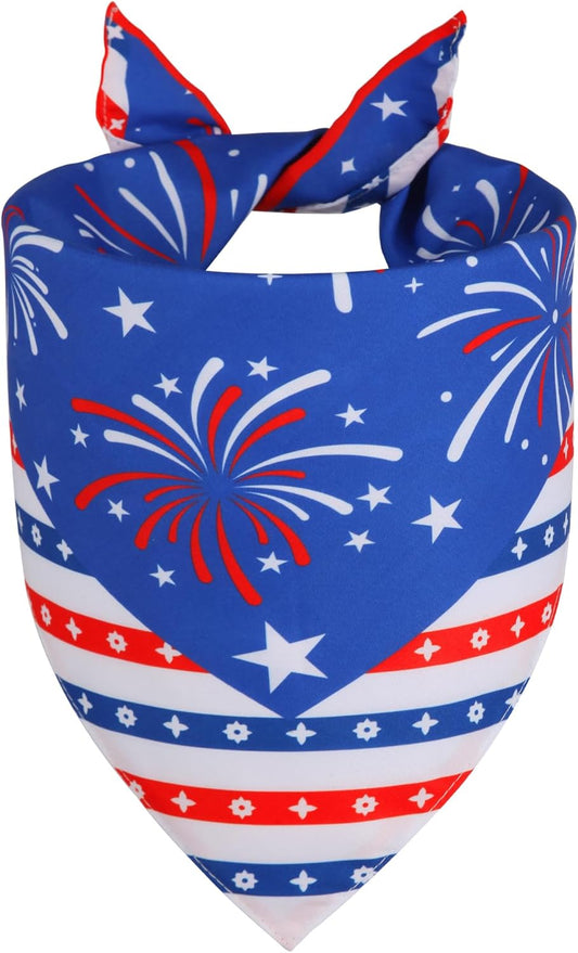 4th of July Cooling Dog Bandana 1-Pack for XLarge Dogs - Patriotic Bandanas with American Flag Design, Breathable & Quick-Dry Pet Accessories