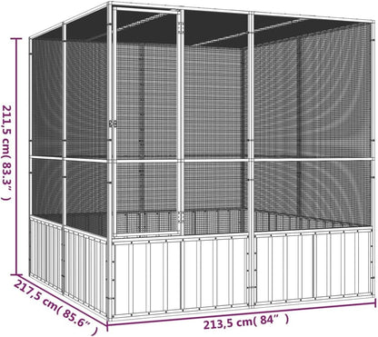 Steel Bird Cage, Large Flight King Bird Cage for Cockatiels African Grey Quaker Amazon Sun Parakeets Green Cheek Conures Pigeons Parrot Bird Cage Birdcage, Anthracite 84.1"x85.6"x83.3"