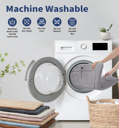 Made4Pets Dog Crate Pad Bed for Large Dogs, Washable & Reversible, Anti-Slip Kennel Mat for Cozy Sleeping, Soft Fluffy Dog Bed for Indoor & Outdoor Use, 41"x29", Gray