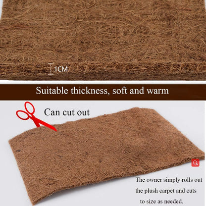 Hamiledyi Reptile Carpet Natural Coconut Fiber Tortoise Carpet Mat for Pet Terrarium Liner Reptile Supplies for Lizard Snake Chameleon Turtle Bedding Bunny Rabbit Mat (2 x Sheets)