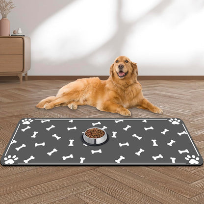 Large Pet Feeding Mat, Absorbent Quick Dry Dog Mat for Food and Water Bowl, Non Skid Cat Bowl Mat, No Stains Quick Dry for Pet Water Dispenser Pet Supplies for Messy Drinkers