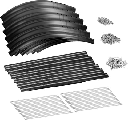 Land Guard 8×2×1.5ft Galvanized Raised Garden Bed Kit, Raised Garden Boxes Outdoor, Oval Metal Raised Garden Beds for Vegetables, Gray
